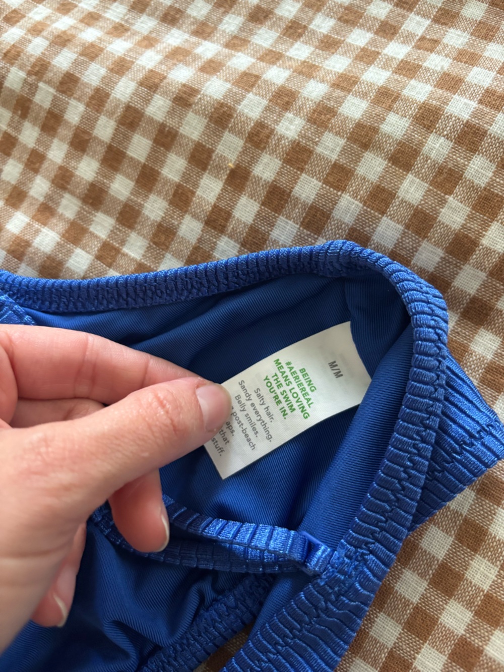 Aerie shine ribbed twist Blue Two-Piece Swim Set - Picture 3 of 3